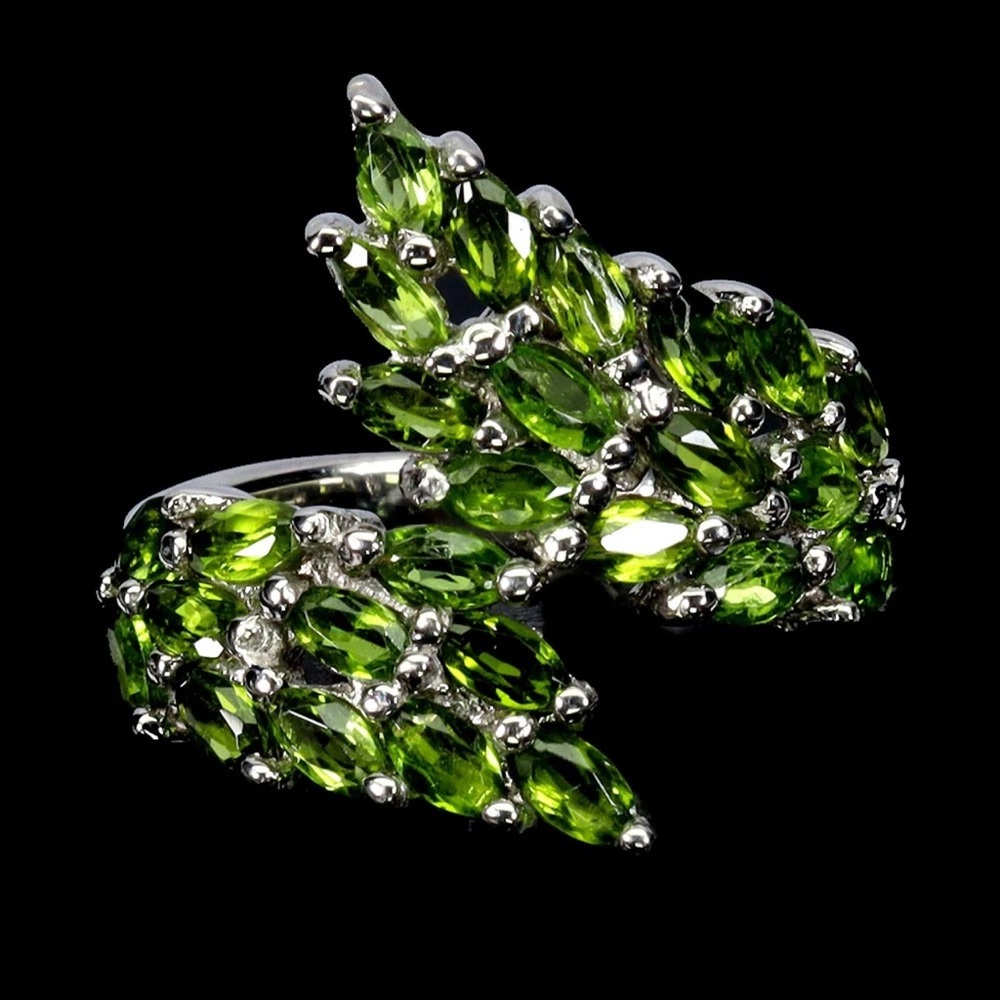 Natural Chrome Diopside Gemstone in 925 Sterling Silver Size 7